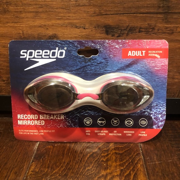 NWT Speedo Record Breaker mirrored goggles Adult - Picture 1 of 3